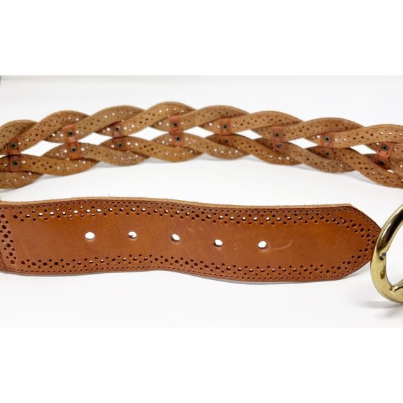 Wide Loose Braid Leather Belt Size 38" NEW! - Picture 2 of 5